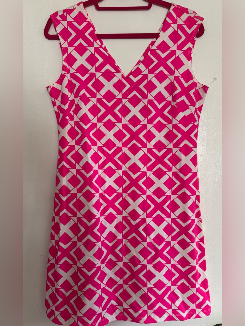 Hot Pink Sleeveless V Neck Mahi Gold Dress